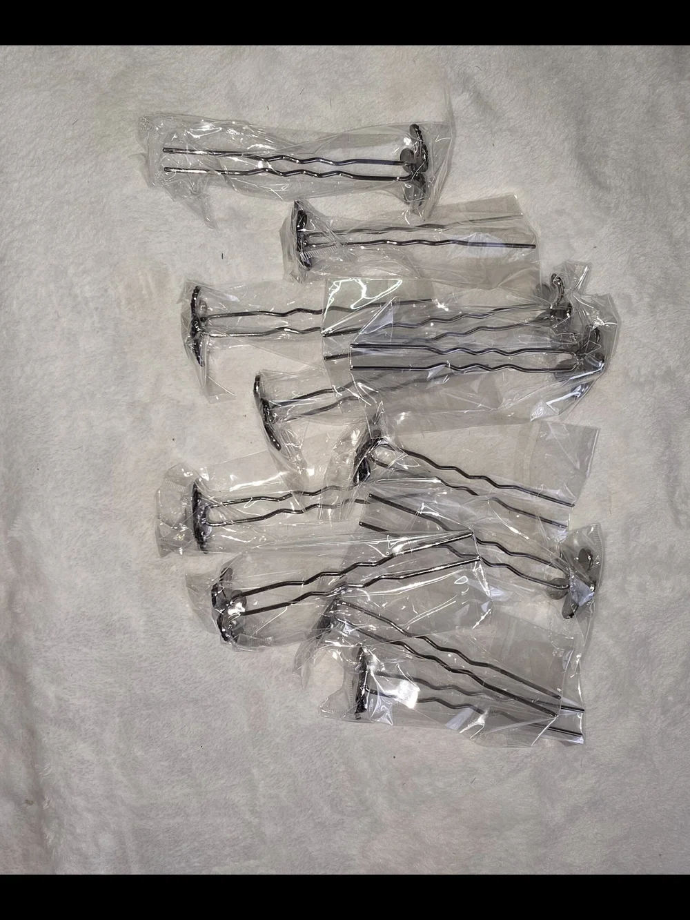 Black Crystal Flower Hair Pin Set If 12